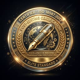 ISO 18587:2017 Post-Editing Certification Certification Seal